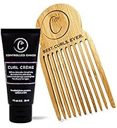 Controlled Chaos 1 oz Curl Defining Cream & Detangling Comb Hair Pick Bundle – Sulfate Free Curl ...