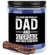 CWEGSJ Funny Dad Gifts from Daughter Son Father 7oz Sandalwood Scented Soy Candle for Step Dad Bi...