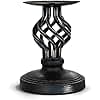 Candle Holder - Candlestick Holders Decorative LHQOO Metal Vintage Pillar Candle Holders with Non-Slip Base, Available for Home Decor, Wedding, Dinning, Party, Anniversary（Small Size）