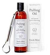 SpaRoom Ayurveda Pulling Oil Mouthwash and Tongue Scraper; Made with Coconut Oil and 7 Essential ...