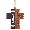 Christian Football Cross Ornament – Inspirational Psalm 96:12 Bible Verse Hanging Decor – Wooden Sports Faith Gift for Athletes, Coaches, or Christmas Tree Decoration
