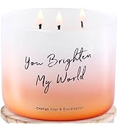 Fresh Orange Goji Berry Eucalyptus Candle | Large 3 Wick Aromatherapy Stress Relief Candle 15.8 o...