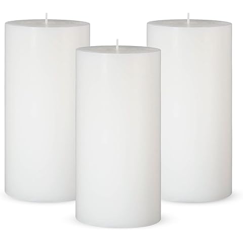 3 Packs Dripless 2.8x6 Inch White Pillar Candles, Unscented Large Wax Cylinder Column Candles for Power Outages Emergency Party Backyard Gathering - 70 Hour Burn Time