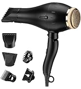 Dual Voltage Hair Dryer, 1200W Travel Blow Dryer with Folding Handle, 2 Air Speed Settings, Cool ...