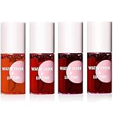 ZHISHUDL 4 Colors Lip Tint Lip Stain Lip Tint Stain Set Plumping Lip Gloss Set Tinta Para Labios ...