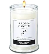 Foxandern Scented Candles, Vanilla Scented Single Wick Candle, White