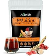 Aromlife Natural Ginseng Five Treasure Tea, 10 Teabags Organic Ginseng Teas Red Dates Wolfberry T...