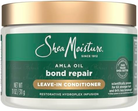 Shea Moisture Bond Repair Leave-In Conditioner Amla Oil Protects Against Damage And Strengthens Hair Bonds With Hydroplex Technology For Less Breakage With Restorative HydroPlex Infusion 11FlOz
