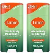 Lume Whole Body Deodorant - Smooth Solid Stick - 72 Hour Odor Control - Aluminum Free, Baking Sod...