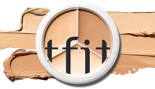 TFIT Multi-Use Pot Concealer - Triple Palette | High-Pigmented, Full Coverage & Crease-Proof | Korean Concealer for Dark Circles, Redness & Blemishes (01 Neutral, 0.52 Oz)