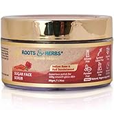 ROOTS AND HERBS Face Scrub Indian Rose & Red Sandalwood Sugar Scrub - Facial Skin Exfoliator to s...