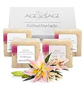 Age of Sage Handmade Natural Bar Soap Gift Set - 100% All Organic Vegan Bath Moisturizing Handmad...
