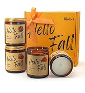 Fall Candles, Fall Decorations for Home - Fall Gifts for Women, Natural Soy Wax Scented Candles S...