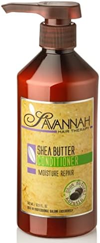 Savannah Hair Therapy Conditioner with Shea Butter & Keratin – Moisturizing, Sulfate-Free Formula for Dry, Damaged or Color-Treated Hair – Professional Salon Care 500 ml (16.9 oz)