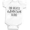 Bump and Beyond Designs Baby-Boys Our Greatest Adventure Pregnancy Announcement Leotard to Family White, 0-3 Months
