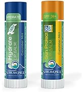 STREAM 2 SEA Cucumber Mint Lip Balm Set, Reef Safe SPF 30 and Hydrate Organic Lip Balms, Moisturi...