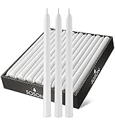 Simply Soson 12 in. White Taper Candles 30 Pack - Candlesticks Dripless Long Tall Bulk - Unscente...