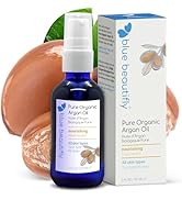 Blue Beautifly Pure USDA Certified Organic Argan Oil for Hair & Skin - Restores Skin Elasticity, ...