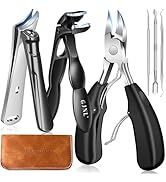 Toenail Clippers for Seniors Ingrown Thick Toenails, 2025 Angled Head Toe Nail Clippers with Catc...
