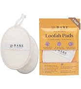 Bare Botanics 2 Pack Thick Exfoliating Natural Loofah Sponge Pads | Extra Large 5x7in Pads w/ Ela...