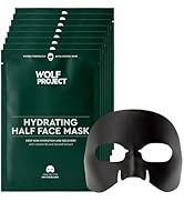 Wolf Project Men's Moisturizing Half Face Mask Sheets - Charcoal Face Sheet Mask with Hyaluronic ...