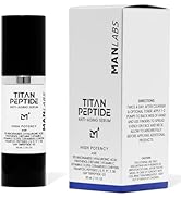Man Labs Titan High Potency Anti Aging Peptide Face Serum for Men - Mens Peptide Serum with Hyalu...