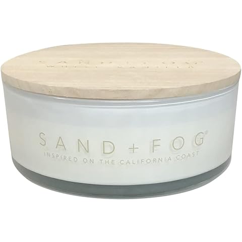 Sand + Fog Scented Candle - White Vanilla - Additional Scents and Sizes – 100% Cotton Lead-Free Wick - Luxury Air Freshening Jar Candles - Perfect Home Décor for Your Cocktail Table – 34 oz