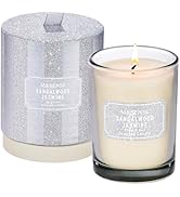 M&SENSE Sandalwood Jasmine Scented Candles, Classic Size 8.8 oz Glitter Jar, Holiday Natural Cand...