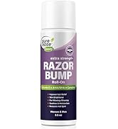 Razor Bump Roll-On with Vitamin E, AHA/BHA, Camphor - Ingrown Hair Relief, Skin Brightener - Perf...