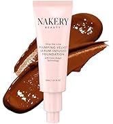 Nakery Full Coverage Foundation for Women - 5 in 1 Plumping Liquid Foundation Makeup - Serum Infu...