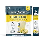 Bare Bones Lemonade Elevated Drink Mix With Collagen & Prebiotics | On-the-Go Stick Packs Powdere...