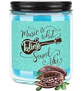 Music Theme Gifts Musical 7oz Scented Candle Music is What Feelings Sound Like Cocoa Scented Cand...