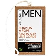 Vitabath Men's Amber Woodland Soap on a Rope Moisturizing Natural Hemp Oil & Shea Bar - Hydrating...