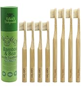 Gaia Guy Natural Bristle Bamboo Toothbrush Family Pack (NO Nylon - Boar Hair ONLY) - Totally Comp...