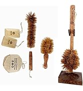 Gaia Guy Plastic-Free Toilet Brush with Wood Stand and Zero Waste Kitchen Kit