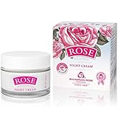 Bulgarian Rose Night Face Cream with Natural Rose Oil, Moisturizing and Rejuvenating Skin Care, R...