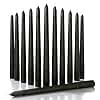 CANDWAX 10 inch Taper Candles Set of 12 - Unscented Black Tapered Candle Sticks - Perfect for Halloween Decoration