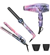 PARWIN PRO BEAUTY Hair Styling Set - 1875w Professional Hair Dryer - 1 Inch Titanium Curling Iron...