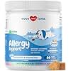 Dog Allergy Relief - Itching Skin Support - Anti-Itch Skin and Coat Supplement, with Probiotics, Salmon Oil, Colostrum, Quercetin, Turmeric - Dog Allergy Chews for Seasonal Allergies, Immunity Support
