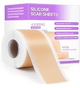 WOOKINGWA Medical Grade Silicone Scar Tape - 1.6” x 60” Roll, Silicone Scar Sheets, Non-Irritatin...