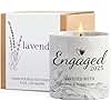 Engagement Gifts - Gift for Newly Engaged Couples, Fiance Gifts for Women, Bridal Shower, Wedding Bride Gift - Engaged Present 6 Oz Engaged 2025 Lavender Ceramics Candle