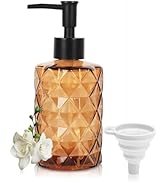 Brown Soap Dispenser, 11 Oz/330ml Liquid Hand Soap Dispenser Set for Kitchen Sink and Bathroom, D...