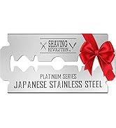 50 Count Double Edge Razor Blades - Men's Safety for Shaving Platinum Japanese Stainless Steel a ...