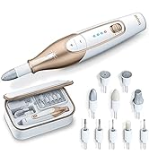 Beurer MP 64 Set de manucure/pédicure, kit de soin des ongles électrique avec batterie, 10 access...