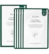 Dr.Bio Cica Biome Collagen Mask (5ea), Collagen-Coated Mask with 3x Collagen Boost for Elasticity...