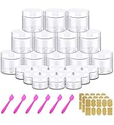 4OZ Slime Containers with Lids + 20 Gram Round Samples Jars (Set of 24)- Empty Small Plastic Cont...