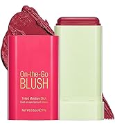Cream Blush Stick, Monochromatic Blush Beauty Wand for Cheek and Lip Tint with Long Lasting Hydra...