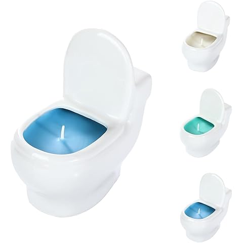 Toilet-Shaped Jars with Fresh Aromatic Scented Candles, Odor-Eliminating Candles with Long-Lasting Fragrance, Decorative and Scented Candles for The Home, Suitable for Men and Women (Blue)
