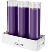 Simply Soson 2x8 inch Purple Devotional Candles in Glass Jar - 3 Pack - 90 Hours – Prayer Candle ...