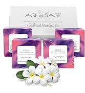 Handmade Natural Bar Soap Gift Set - Moisturizing Handmade Artisan Soap Box - Scented Cold Proces...